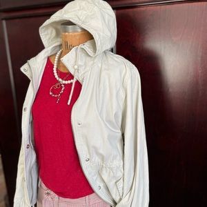 SOLD. Light canvas Forever 21 hooded jacket